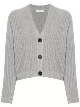 Peserico кардиган в рубчик, серый