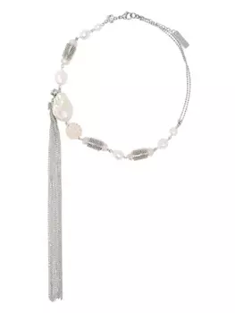 Peserico колье с бахромой и жемчугом, серебряный