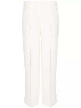 Peserico креповые брюки прямого кроя, нейтральный цвет