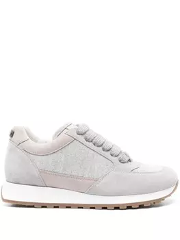 Peserico кроссовки с эффектом металлик, серый