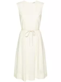 Peserico льняное платье миди со складками, желтый