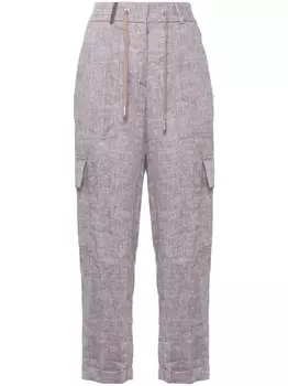 Peserico льняные брюки карго, нейтральный цвет