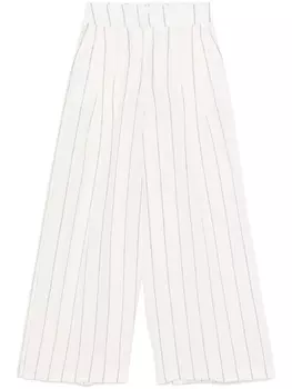 Peserico льняные брюки палаццо в тонкую полоску, нейтральный