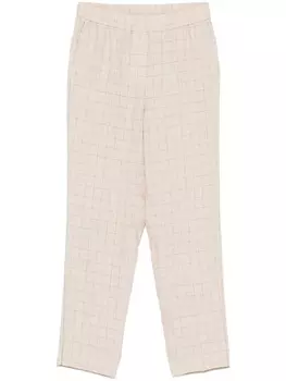 Peserico льняные брюки в клетку Prince of Wales, нейтральный