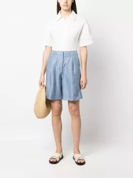 Peserico льняные шорты-бермуды, синий