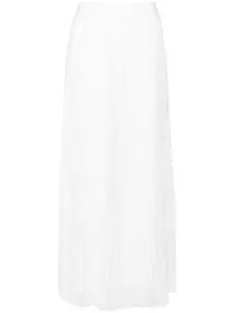 Peserico ламинированная юбка макси со складками, белый