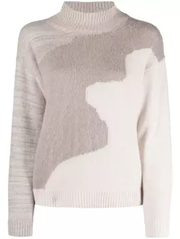 Peserico меланжевый джемпер с принтом, нейтральный цвет