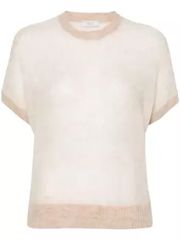 Peserico меланжевый топ, нейтральный цвет