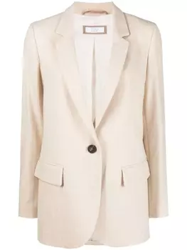 Peserico однобортный блейзер с заостренными лацканами, нейтральный цвет