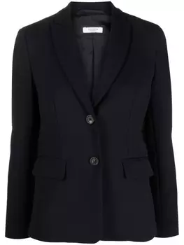 Peserico однобортный блейзер строгого кроя, синий