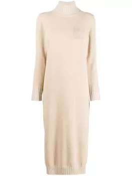 Peserico платье-джемпер с высоким воротником, нейтральный цвет