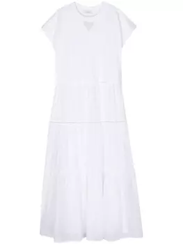 Peserico платье-футболка с оборками, белый