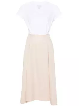 Peserico платье-футболка в стиле колор-блок, белый