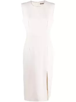 Peserico платье-футляр миди без рукавов, нейтральный цвет
