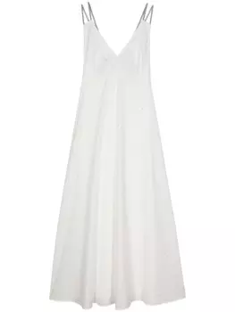 Peserico платье макси со стразами, белый