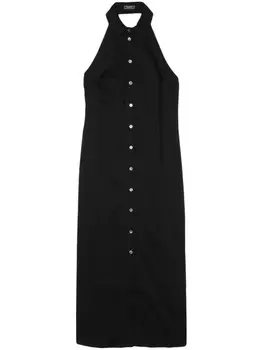 Peserico платье макси со стразами, черный