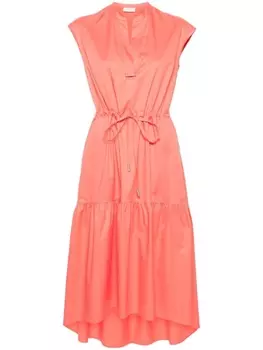 Peserico платье миди А-силуэта, оранжевый