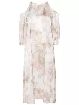 Peserico платье миди с абстрактным принтом, розовый