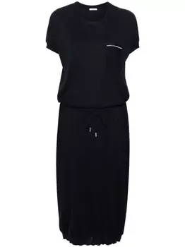 Peserico платье миди с кулиской, синий