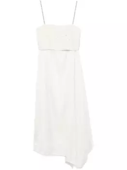 Peserico платье миди с люрексом, белый