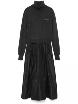 Peserico платье миди с люрексом, серый