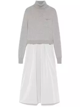 Peserico платье миди с люрексом, серый