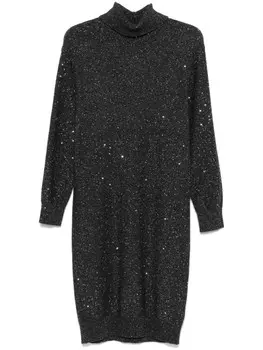 Peserico платье миди с пайетками, черный
