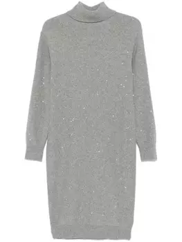 Peserico платье миди с пайетками, серый