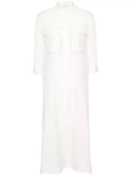 Peserico платье-рубашка с бисером, белый