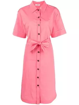 Peserico платье-рубашка с короткими рукавами, розовый