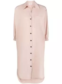 Peserico платье-рубашка с рукавами три четверти, розовый