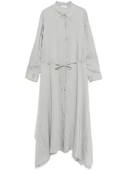 Peserico платье-рубашка в тонкую полоску, зеленый