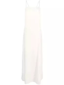 Peserico платье с перекрестными бретелями и блестками, нейтральный цвет