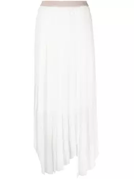 Peserico плиссированная юбка асимметричного кроя, белый
