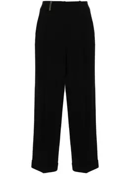 Peserico плиссированные брюки прямого кроя, черный