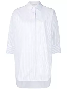 Peserico полосатая рубашка оверсайз, белый