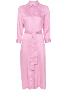 Peserico полосатое платье-рубашка с поясом, розовый