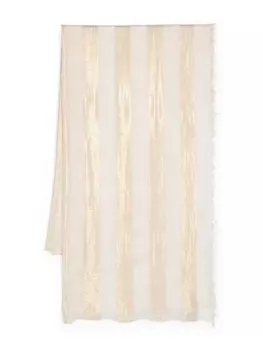 Peserico полосатый шарф с люрексом, нейтральный цвет