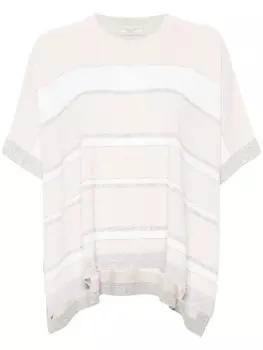 Peserico пончо, украшенное бисером, нейтральный цвет