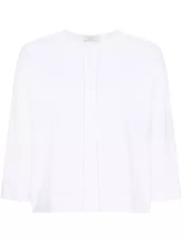 Peserico поплиновая блузка с V-образным вырезом, белый