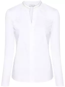 Peserico поплиновая рубашка с бусинами, белый