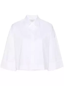 Peserico поплиновая рубашка с вышитым логотипом, белый