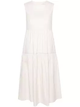 Peserico поплиновое платье с бисером, нейтральный цвет