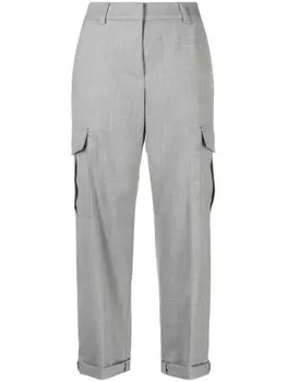 Peserico прямые брюки из смесовой шерсти, серый