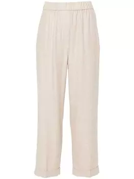 Peserico прямые брюки с подворотами, нейтральный цвет