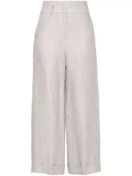 Peserico прямые брюки с узором в елочку, серый