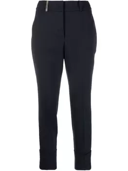 Peserico прямые брюки с завышенной талией, синий