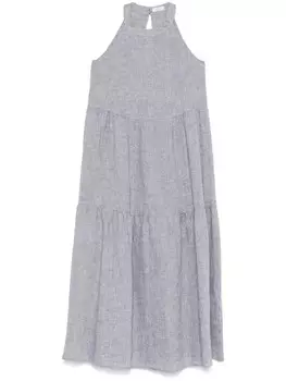 Peserico ярусное платье миди, серый