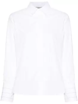 Peserico рубашка из поплина, украшенная бисером, белый