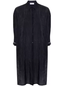 Peserico рубашка из сирсакера с бисером, синий